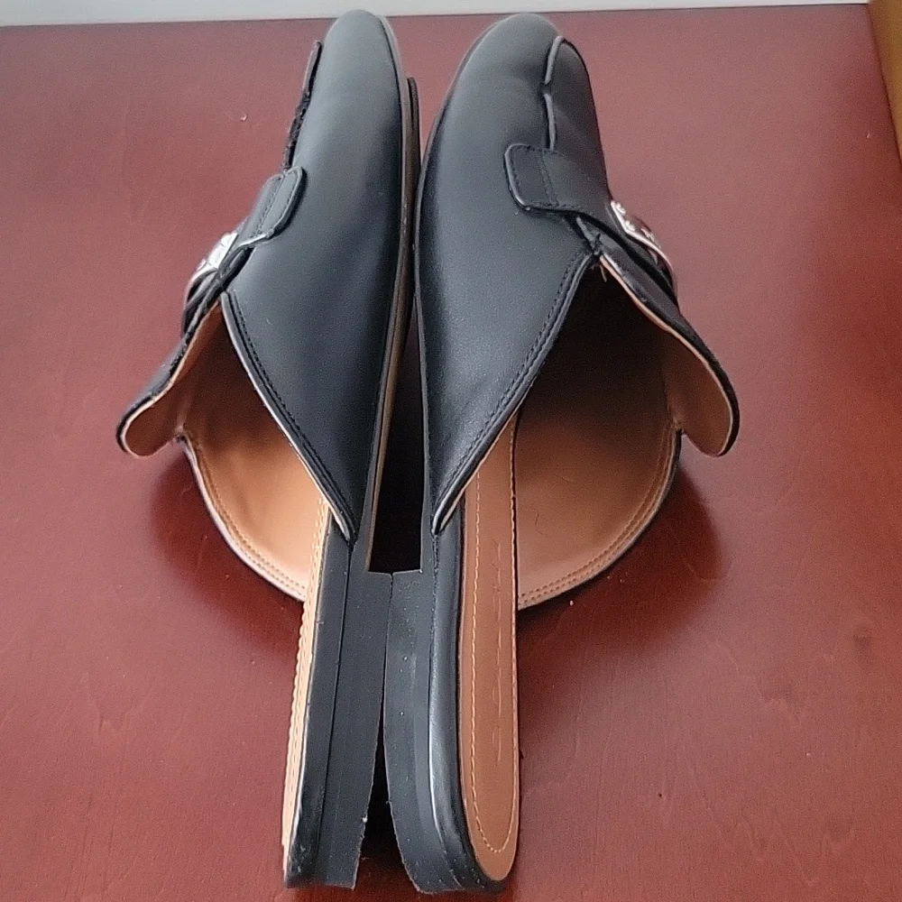 Coach Shea Leather Mules 8 Black